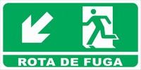 Placa sinalização rota de fuga Placa sinalização rota de fuga