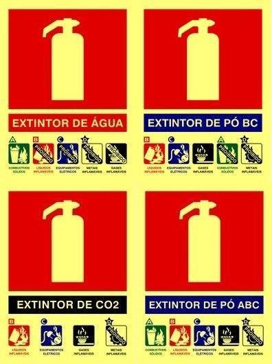 placa de identificação de extintor de incêndio