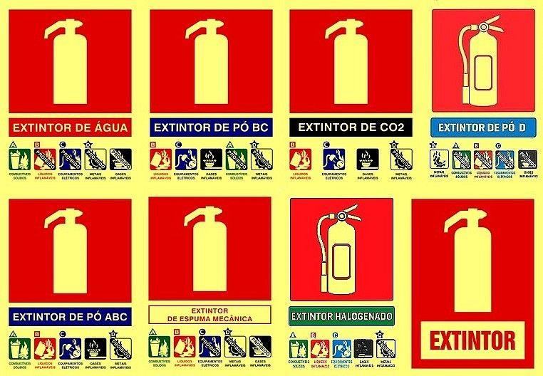 placas de sinalização de extintores